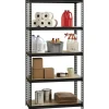 Lorell Iron Horse 2300 lb Capacity Riveted Shelving - 5 Shelf(ves) - 72" x 36"x 18" Depth - 30% Recycled - Black - Steel, Particleboard - 1 Each