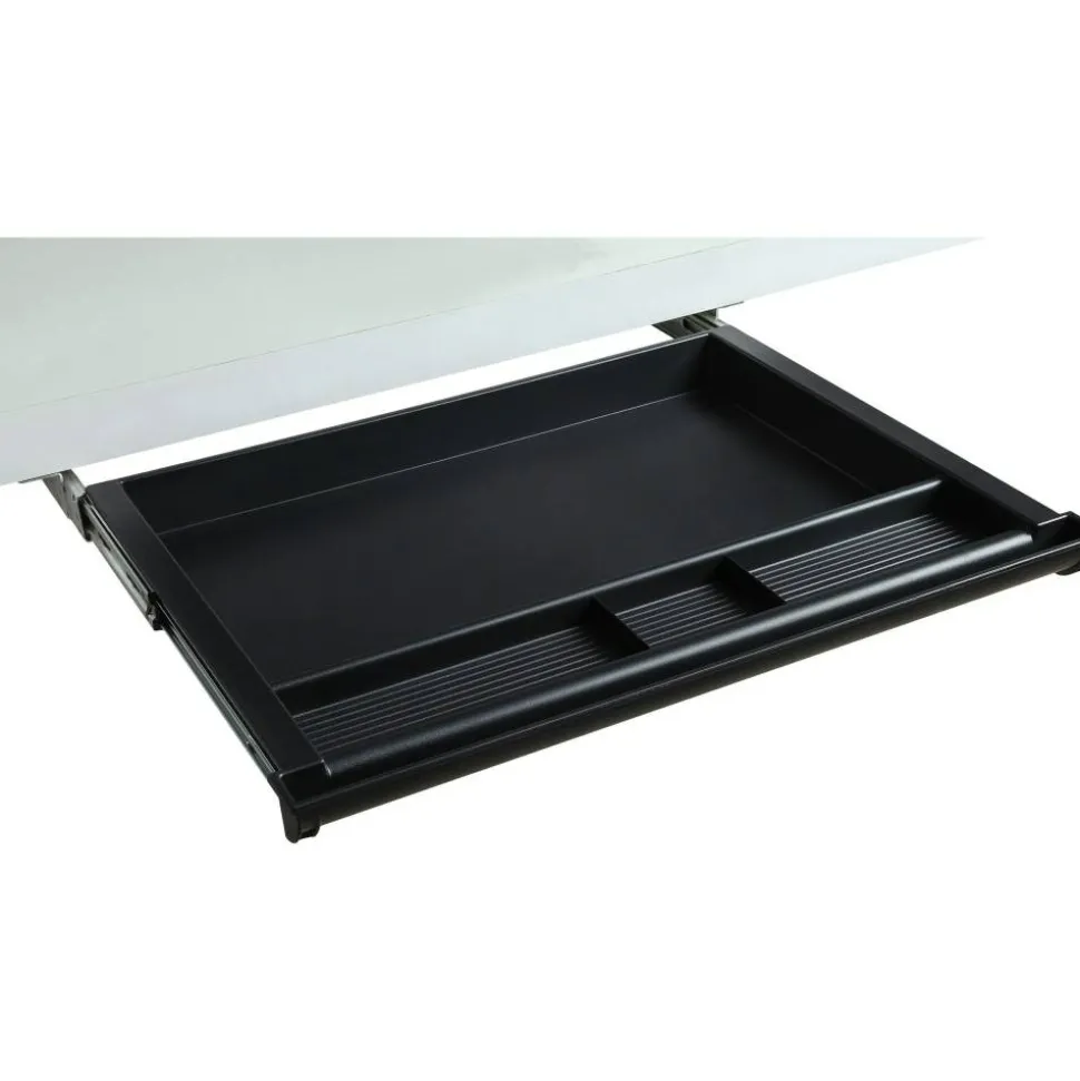 Lorell Laminate Desk 4-compartment Drawer, Black