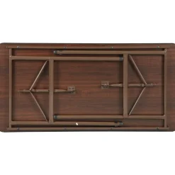 Lorell Laminate Economy Folding Table, 29"H x 48"W x 24"D, Mahogany