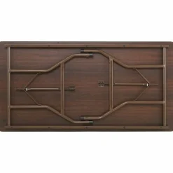 Lorell Laminate Economy Folding Table, 29"H x 60"W x 60"D, Mahogany