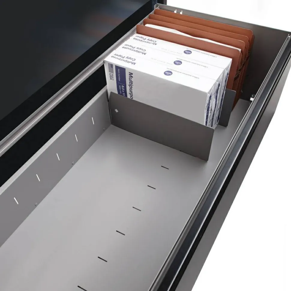Lorell Lateral File Dividers, Black, Pack Of 10