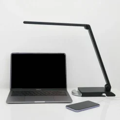 Lorell LED USB Smart Device Station Task Light, Dimmable, Black