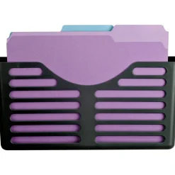 Lorell Letter-/A4-Size Cubicle File Pocket, 7"H x 13-1/2"W x 3"D, 30% Recycled, Black
