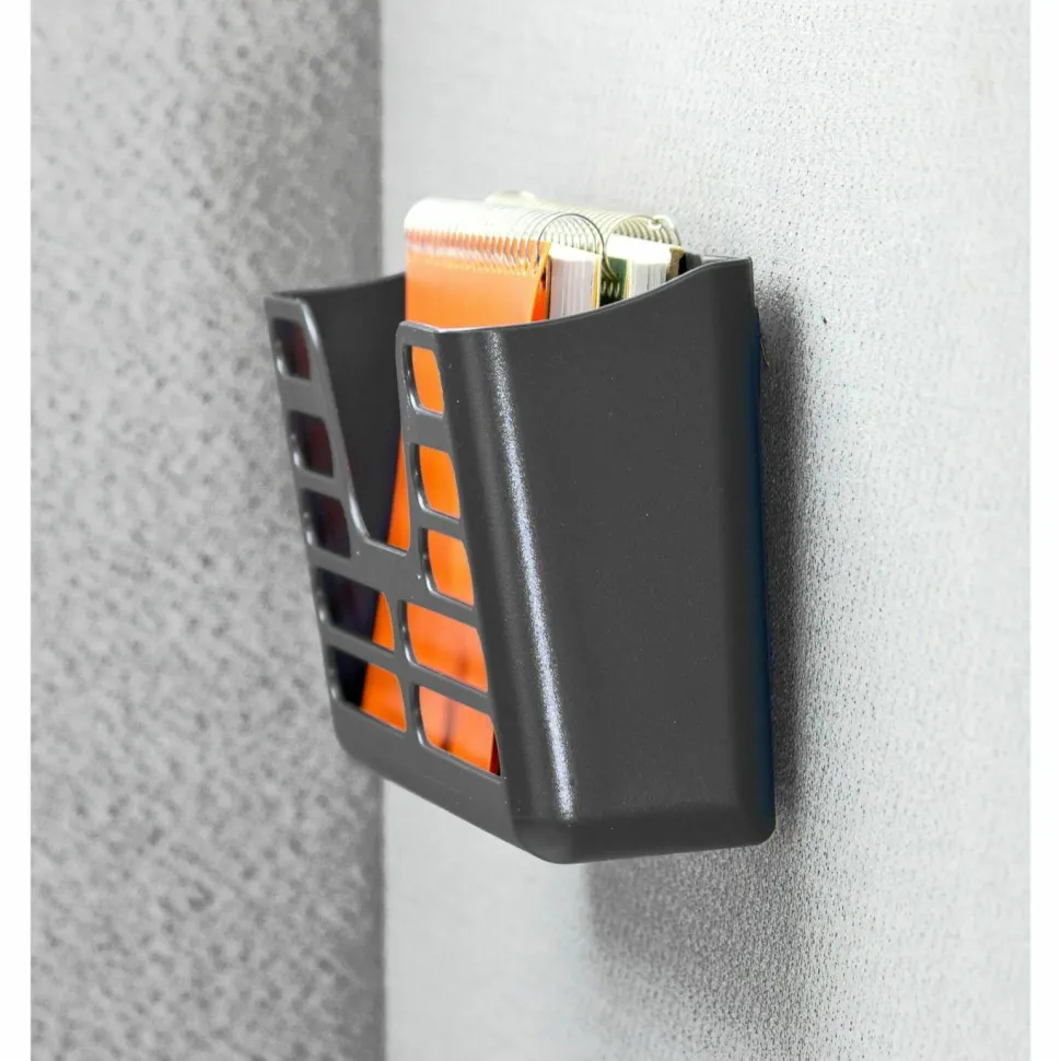 Lorell Letter-/A4-Size Cubicle File Pocket, 7"H x 13-1/2"W x 3"D, 30% Recycled, Black