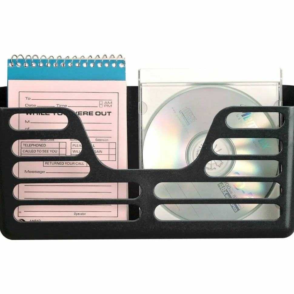 Lorell Letter-/A4-Size Cubicle File Pocket, 7"H x 13-1/2"W x 3"D, 30% Recycled, Black