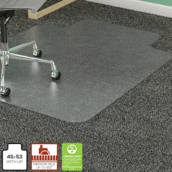 Lorell Lipped Chair Mat for Medium-Pile Carpet - 45