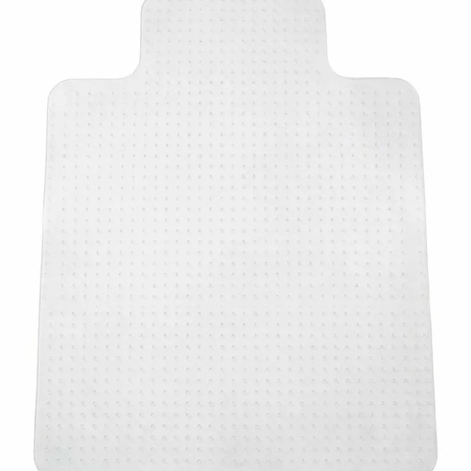 Lorell Medium Pile Studded Chair Mat, 46" x 60", Wide Lip