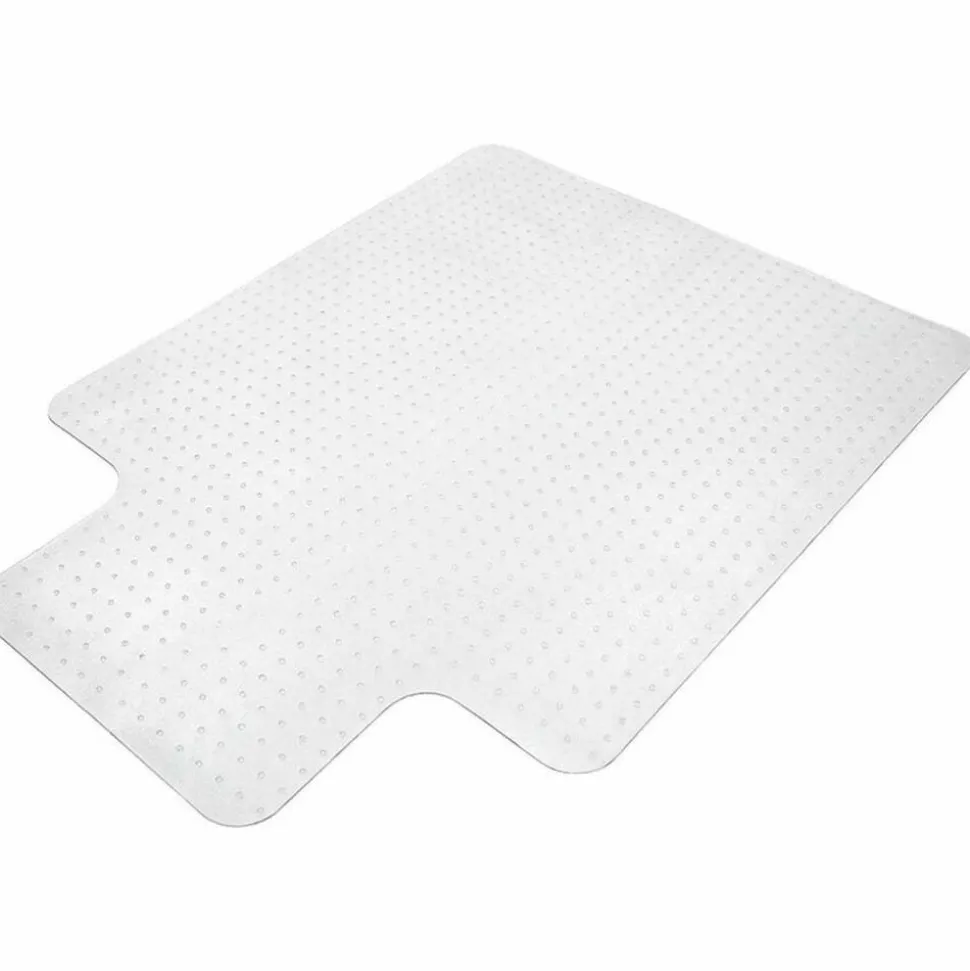 Lorell Medium Pile Studded Chair Mat, 46" x 60", Wide Lip