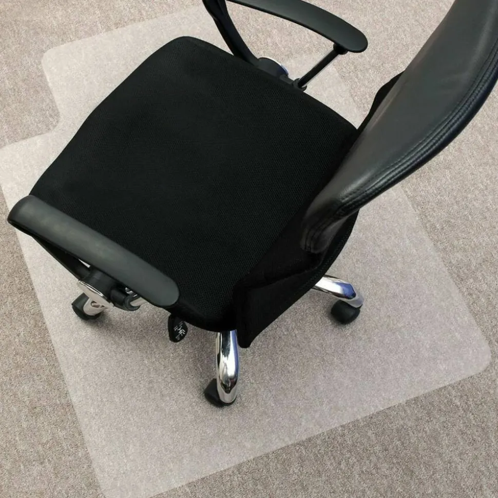 Lorell Medium Pile Studded Chair Mat, 46" x 60", Wide Lip