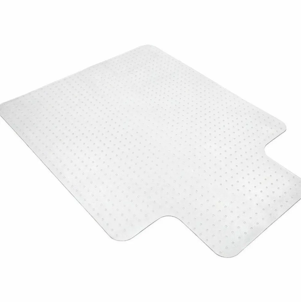 Lorell Medium Pile Studded Chair Mat, 46" x 60", Wide Lip