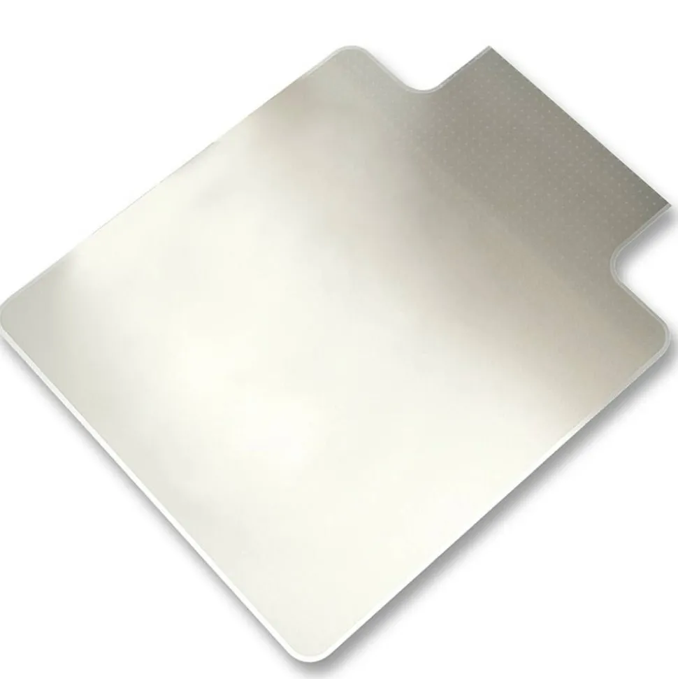 Lorell Medium Pile Studded Chair Mat, 45" x 53", Wide Lip