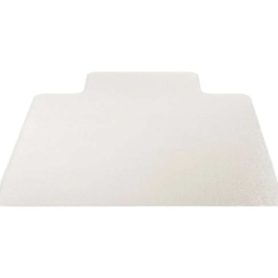 Lorell Medium Pile Studded Chair Mat, 45" x 53", Wide Lip