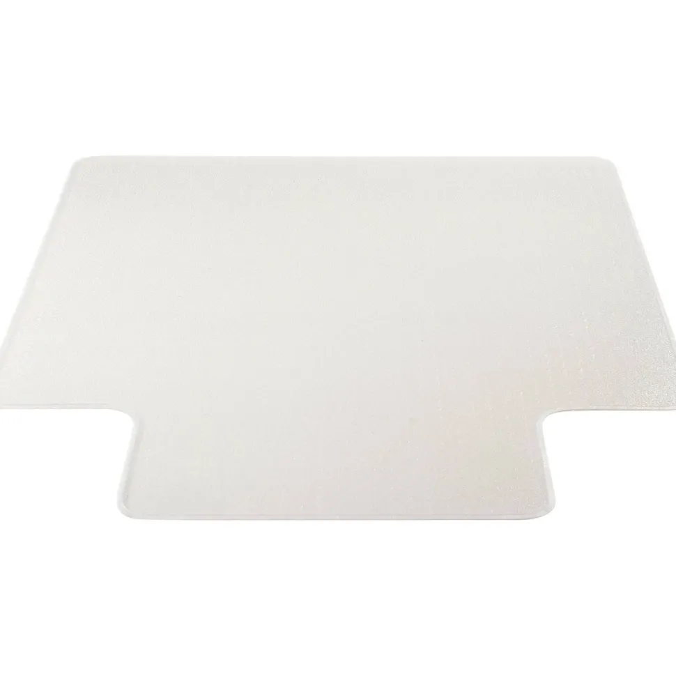 Lorell Medium Pile Studded Chair Mat, 45" x 53", Wide Lip