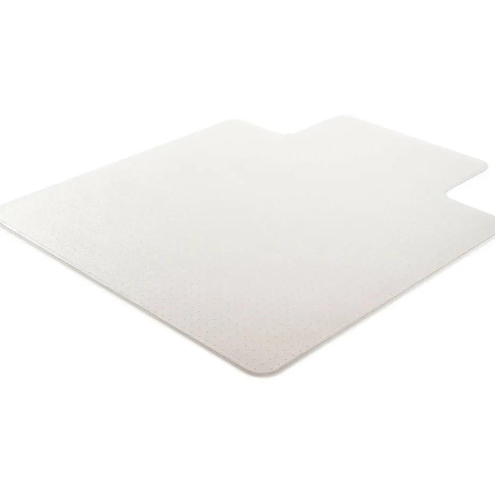 Lorell Medium Pile Studded Chair Mat, 45" x 53", Wide Lip