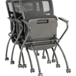 Lorell Mesh Back Nesting Training/Guest Chairs