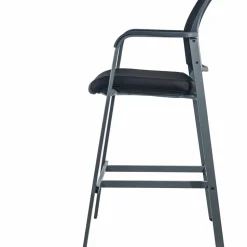Lorell Mesh Back Stackable Guest Stool, Black/Gray