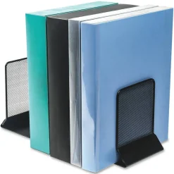 Lorell Mesh Bookends, Black, Set Of 2