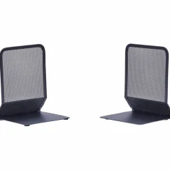 Lorell Mesh Bookends, Black, Set Of 2