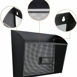 Lorell Mesh Single Wall Pocket, Letter Size, Black