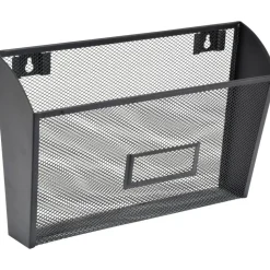 Lorell Mesh Single Wall Pocket, Letter Size, Black
