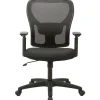 Lorell Mid-Back Mesh/Fabric Task Chair, Black