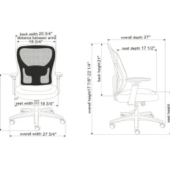 Lorell Mid-Back Mesh/Fabric Task Chair, Black