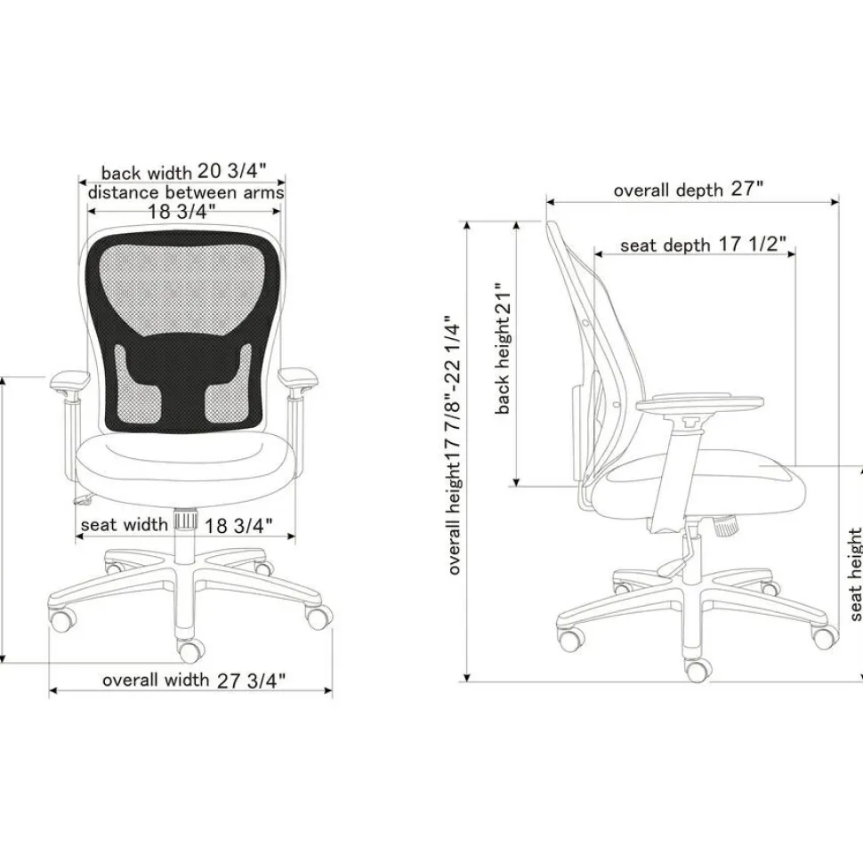 Lorell Mid-Back Mesh/Fabric Task Chair, Black