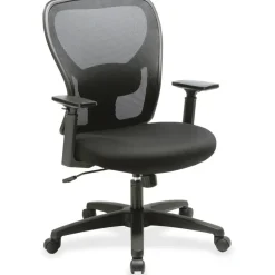 Lorell Mid-Back Mesh/Fabric Task Chair, Black