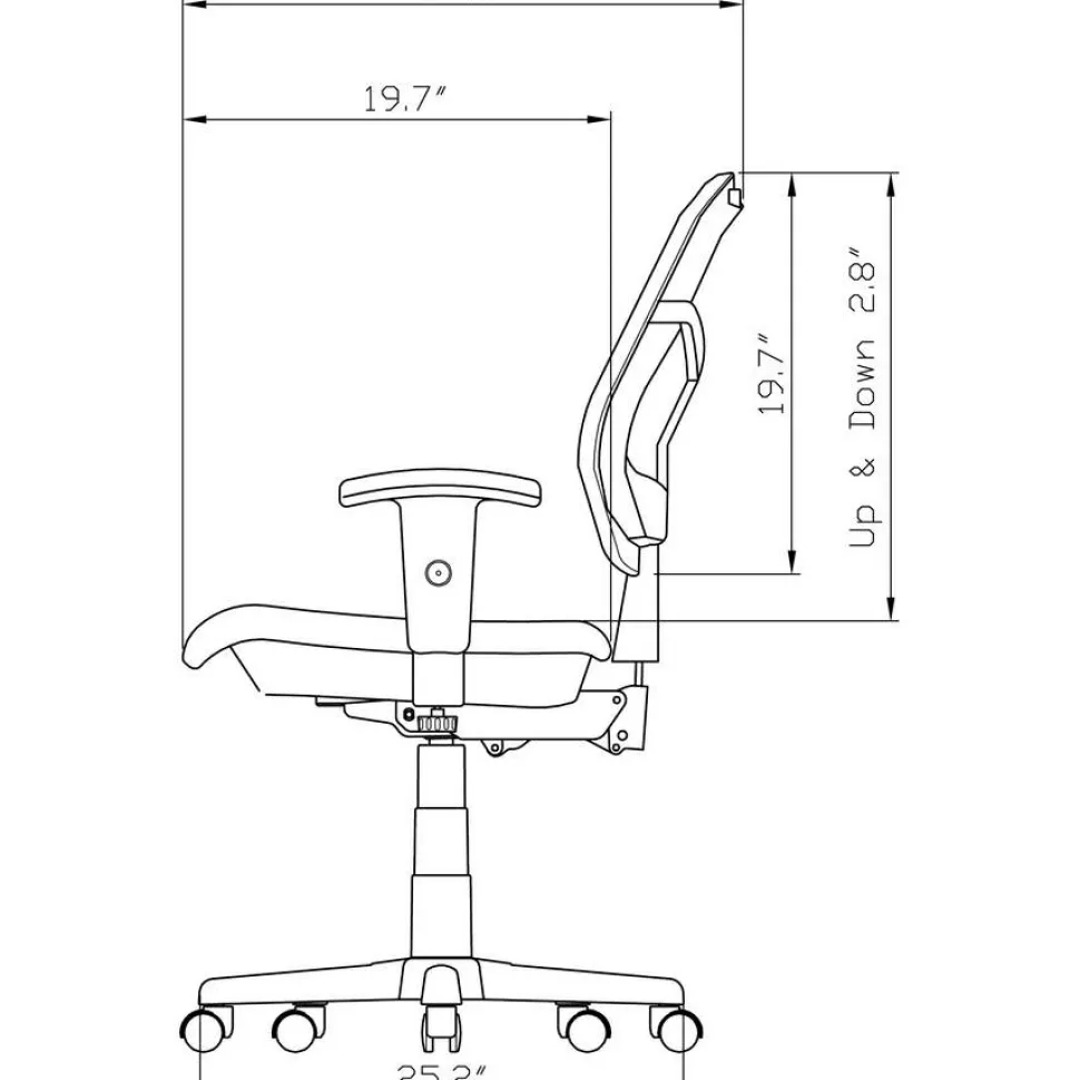 Lorell Mid-Back Mesh Swivel Office Chair