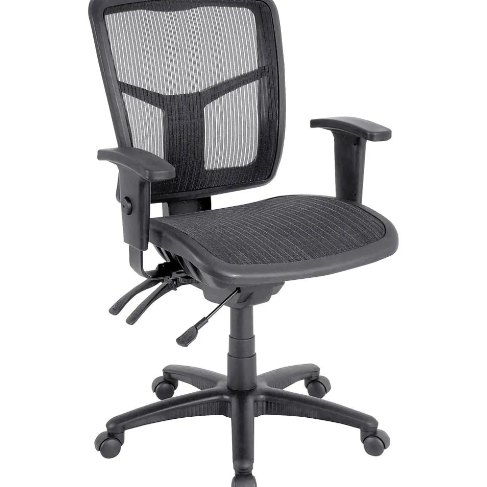 Lorell Mid-Back Mesh Swivel Office Chair