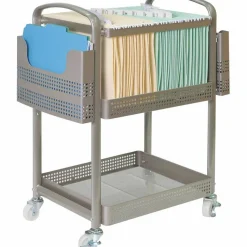 Lorell Mobile Metal File Cart, Champagne