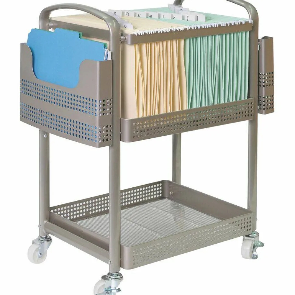Lorell Mobile Metal File Cart, Champagne
