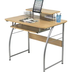 Lorell Multi-Function Computer Desk, Maple