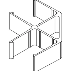 Lorell Panel System 90-Degree Panel Connector, 2-pack, Aluminum