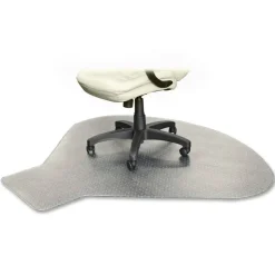 Lorell PlushMat Medium Pile Studded Chair Mat, For L-Workstation With Lip, 60