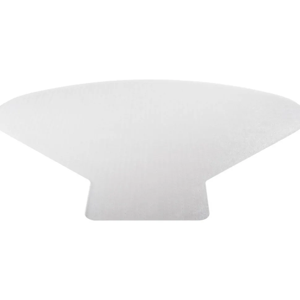 Lorell PlushMat Medium Pile Studded Chair Mat, For L-Workstation With Lip, 60 "x 66", Clear