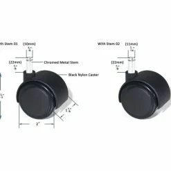 Lorell Premium Dual Soft Wheel Casters Set, Black, Set Of 5