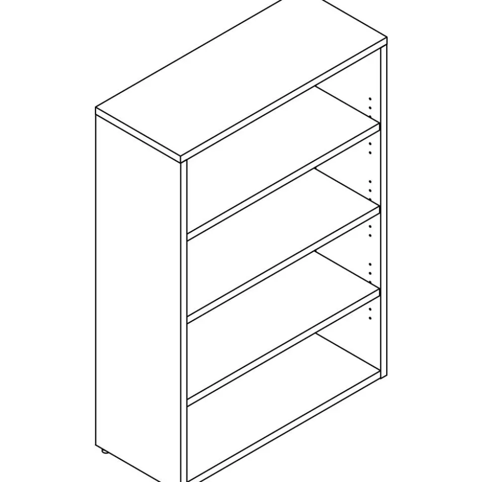 Lorell Prominence 2.0 48"H 4-Shelf Bookcase, Mahogany