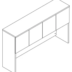 Lorell Prominence 2.0 66”W Desk Hutch, Gray Elm