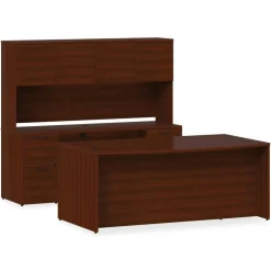 Lorell Prominence 2.0 60"W Left-Pedestal Computer Desk, Mahogany