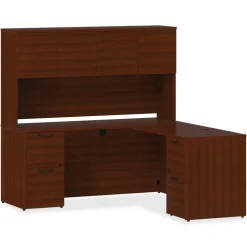 Lorell Prominence 2.0 60"W Left-Pedestal Computer Desk, Mahogany