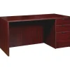 Lorell Prominence 2.0 66"W Right-Pedestal Computer Desk, Mahogany