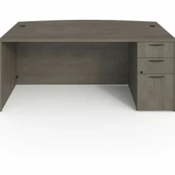 Lorell Prominence 2.0 72"W x 24"D Left-Pedestal Computer Desk, Gray Elm