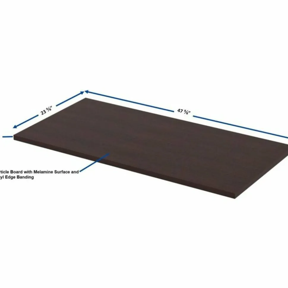 Lorell Quadro Sit-To-Stand Laminate Table Top, 48"W x 24"D, Espresso