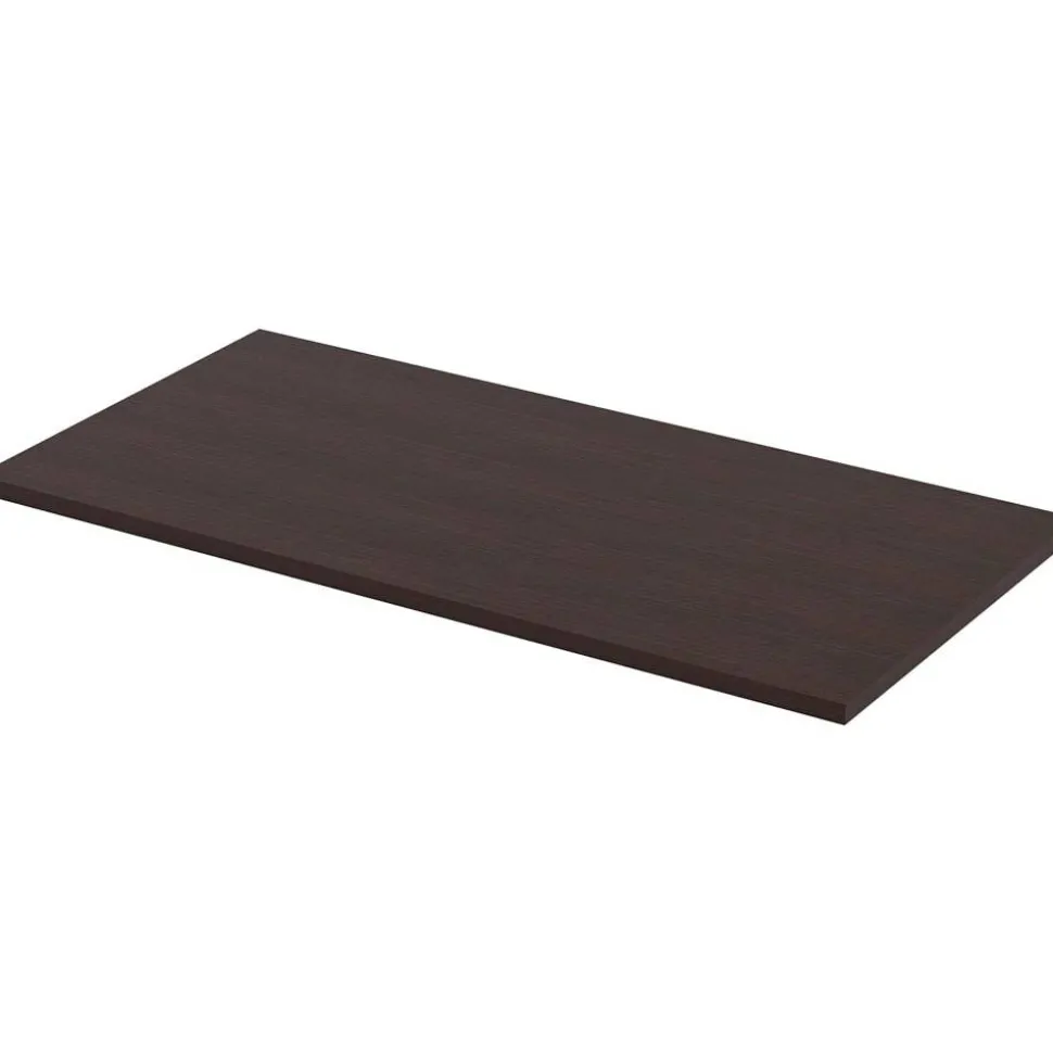 Lorell Quadro Sit-To-Stand Laminate Table Top, 48"W x 24"D, Espresso