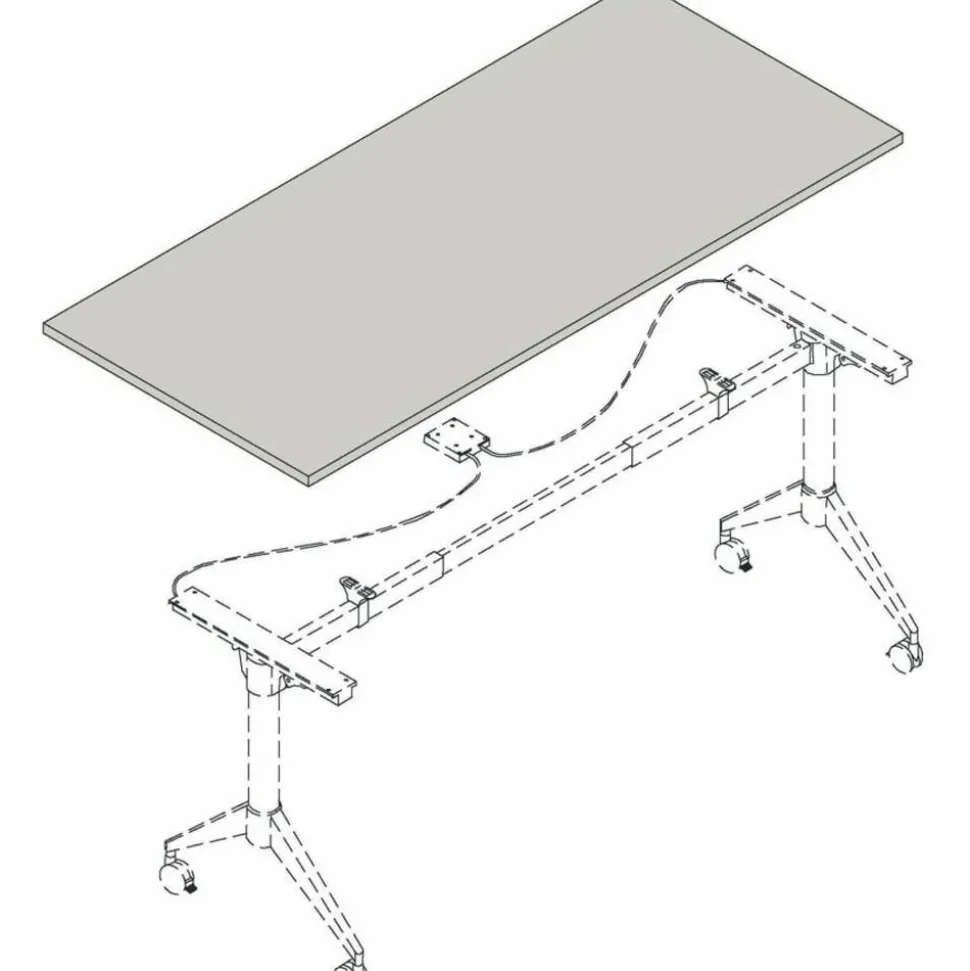 Lorell Quadro Sit-To-Stand Laminate Table Top, 48"W x 24"D, Espresso