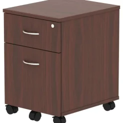 Lorell Relevance 2-Drawer Mobile File Cabinet For Computer Desk, Mahogany
