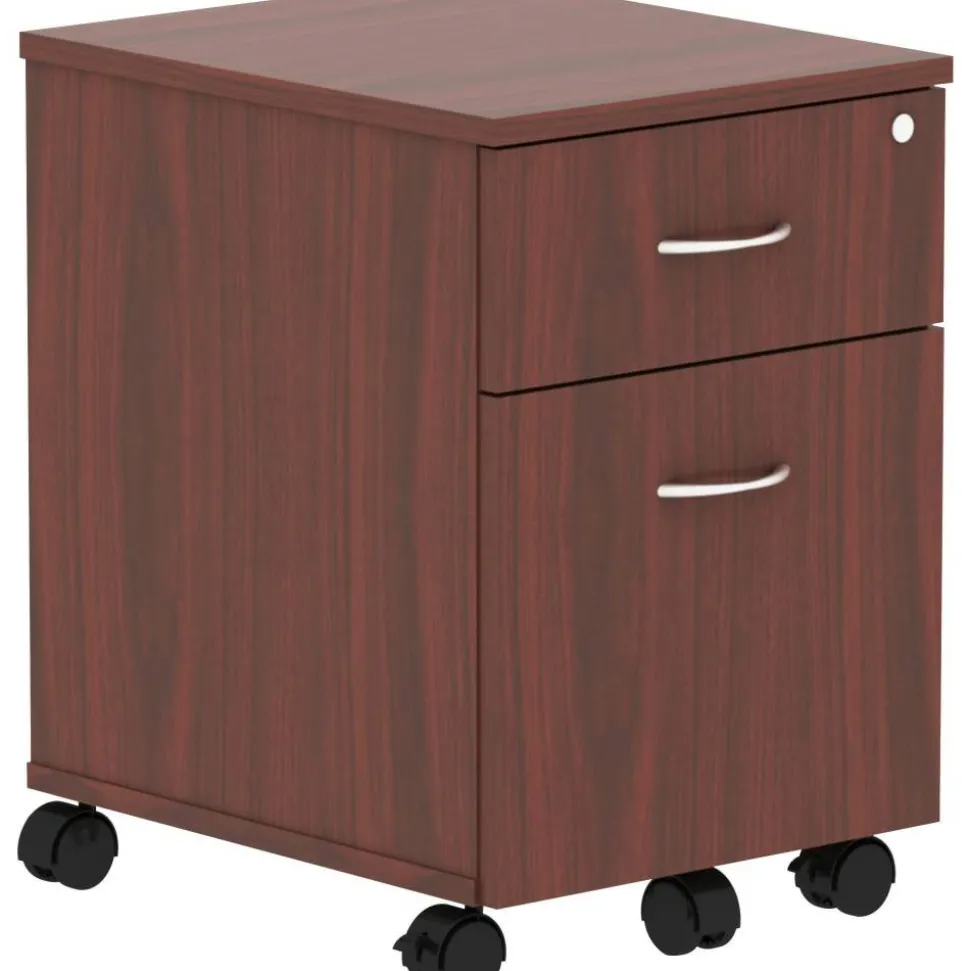 Lorell Relevance 2-Drawer Mobile File Cabinet For Computer Desk, Mahogany