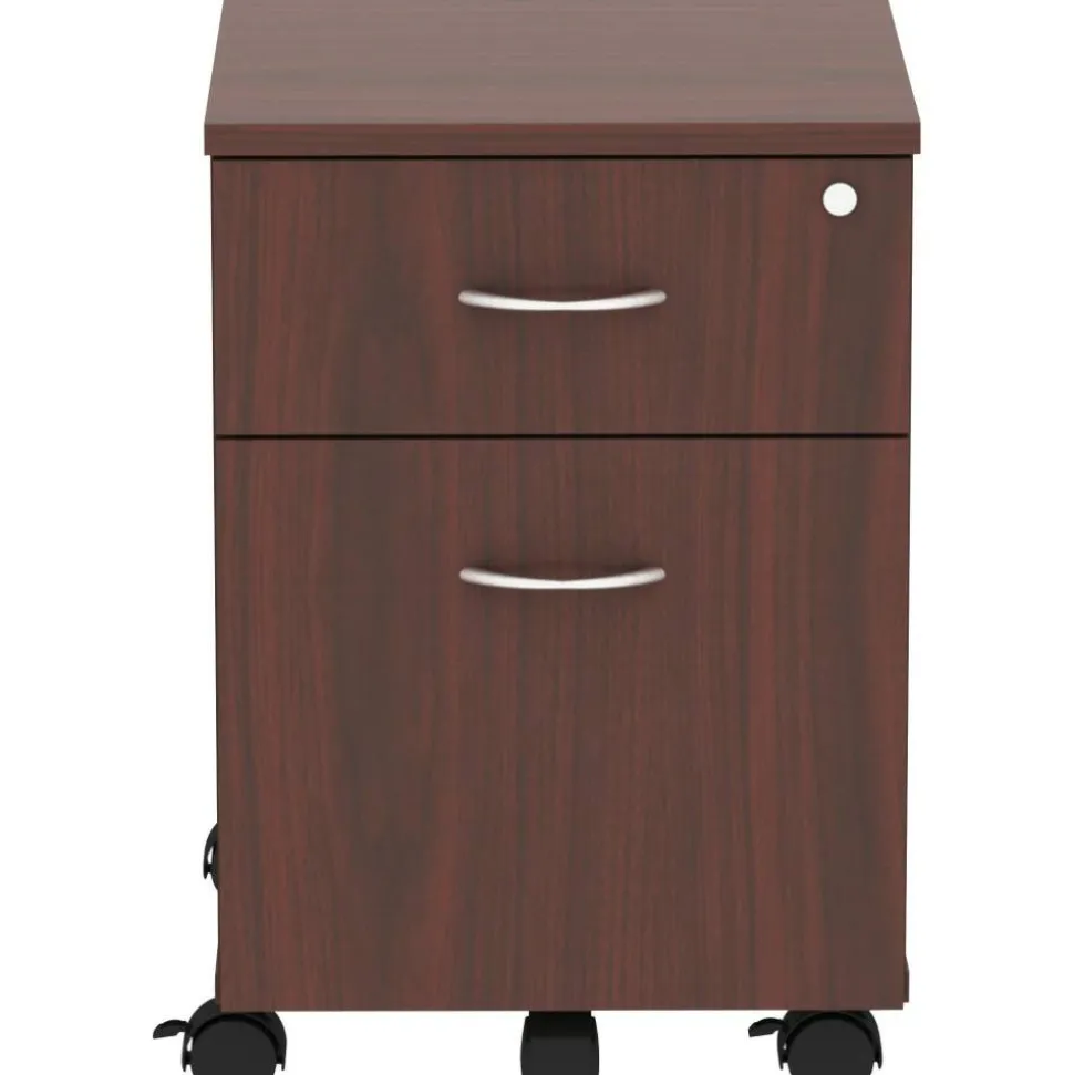 Lorell Relevance 2-Drawer Mobile File Cabinet For Computer Desk, Mahogany