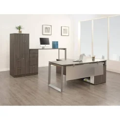 Lorell Relevance Series Desk Leg Frame, Silver, 23.3